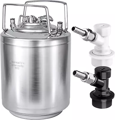 2.6 Gallon Mini Ball Lock Keg Stainless Steel Double Ball Lock Post Corny Keg W • $139.99