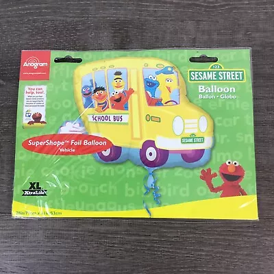 Sesame Street School Bus Foil Balloon Elmo Big Bird Cookie Monster 28” X 21” • $4.52