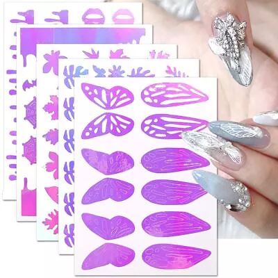 Airbrush Nail Art Stencils Spray Paint Nail Sticker Spray Template Sticker • £2.72