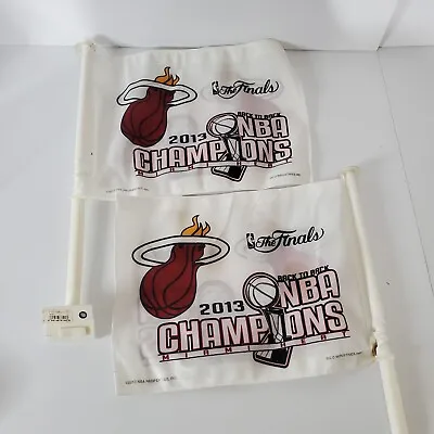 Miami Heat White Hot 2013 NBA Champions Finials Car Flag Two Sided Back To Set 2 • $23.99