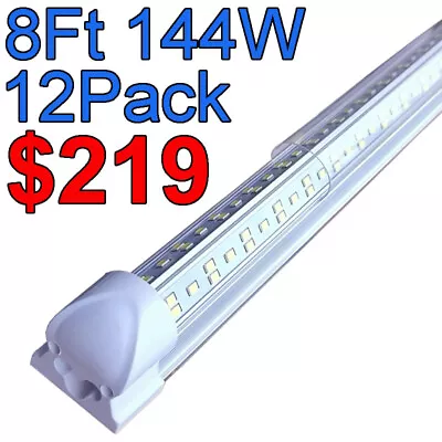 12Pack 8 Foot LED Shop Light Fixture 8FT T8 LED Tube Light 8' 144W Garage Light • $219.99