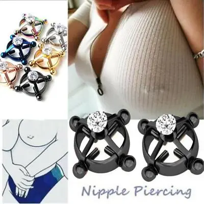 $2.14 • Buy Non-piercing Fake Nipple Rings Faux Body Jewelry Punk Steel Sexy 2022