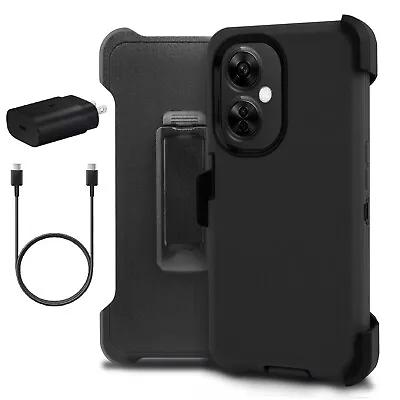 For OnePlus Nord N30 5G Case Built In Screen Holster Belt Clip + Fast Charger • $16.95