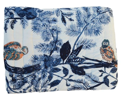 $107.37 • Buy 100% Cotton Indian Owl Printed Razai Bedding Bed Cover Winter Warm  Queen Size 