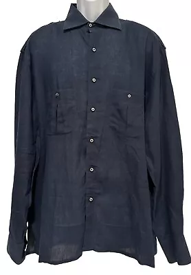 Domenico Vacca Cucita A Mano Custom Hand Made Cotton Button Down XXL • $109.74