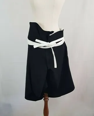 Bassike Black Stretch Crepe Raw Edge Tied Asymmetrical Skirt Size 3 AU 12. • $149