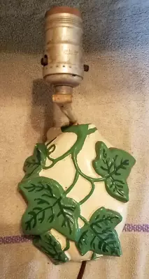 Vintage Chalkware Wall Hanging Lamp Ivy Leaves • $8