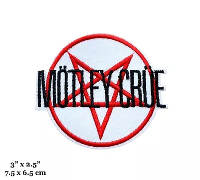 Motley Crue Band Name Logo Pentagram White Red Black Embroidered Iron On Patch • $4.99