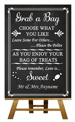 £34.95 • Buy Chalkboard Candy Buffet Sweet Cart Poem Personalised Wedding Sign / Poster