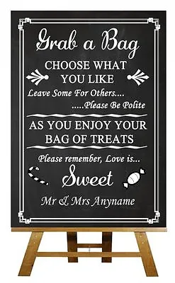 Chalkboard Candy Buffet Sweet Cart Poem Personalised Wedding Sign / Poster • £9.99