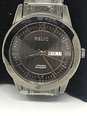 Relic ZR121309 Men Gunmetal Stainless Steel Analog Dial Quartz Genuine Watch No4 • $19.99