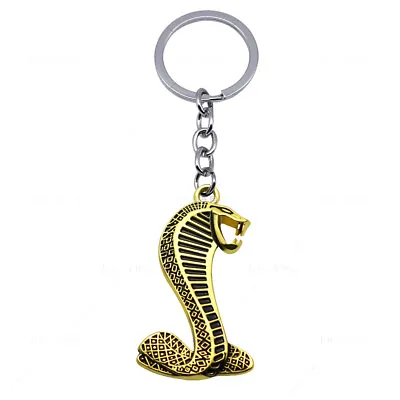 Zinc Alloy Badge Car Keychain For Ford Mustang Cobra Gold • $5.99