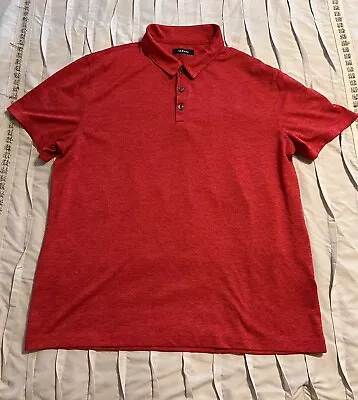 Alfani Men's Size Large Stretch Polo Shirt Regular Fit Red Short Sleeve • $9.99