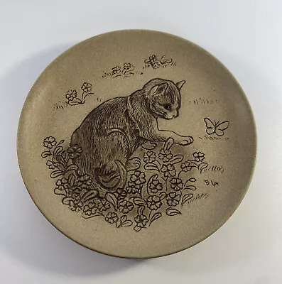 £4.60 • Buy Poole Pottery Stoneware Kitten With A Butterfly Plate (Cat Series) Brown Plate 