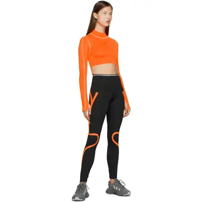 Brand New Adidas By Stella McCartney Black And Orange TruePace Long Tights Size • $100