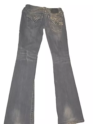 Miss Me Denim Jeans Easy Boot JE5642BL Size 27 Bling Sequin Buckle • $17.40