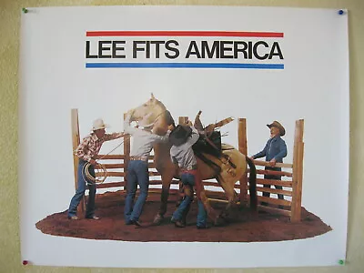 Vintage NOS In Store Promotional Lee Jeans Poster 70's Horse Roundup • $29.99