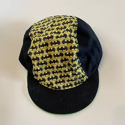 Vintage Batman Logo Black And Yellow Cycling Cap  100% Cotton Child Size • $14.95