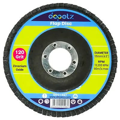 1x Flap Discs 115mm Sanding 120 Grit Grinding Wheels Disc 4.5  Zirconium Oxide • £4.39