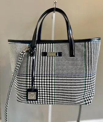 Vintage Polo Ralph Lauren Houndstooth Handbag W/removable Crossbody Strap • $50