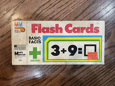 Vintage Milton Bradley Flash Cards Addition Facts 1978 1985 Media Materials • $9.99