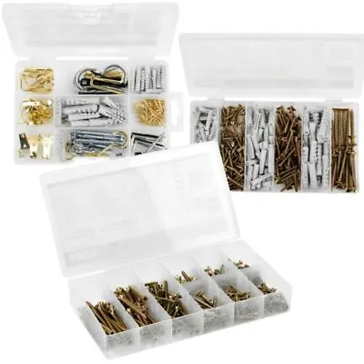Sets Of Kinzo Screws Nails Hooks Plugs DIY Kits Picture Hanging Drilling Bolts • £3.99