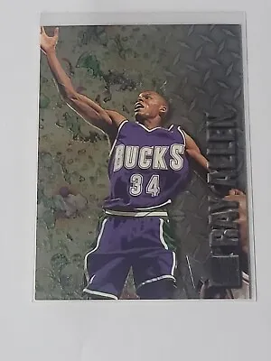 1996-97 Fleer METAL Ray Allen RC! *BUCKS NBA HOF Rookie Card!* #186 • $10.85