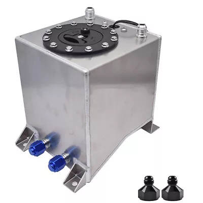 2.5 Gallon Aluminum Racing Fuel Cell Gas Tank+Cap+Level Sender+2pcs Fittings NEW • $68.99