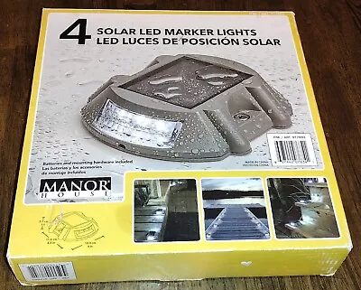 NEW-Manor House Deck/Driveway/Stairway LED Solar Marker Lights - Set Of 4 • $69.99