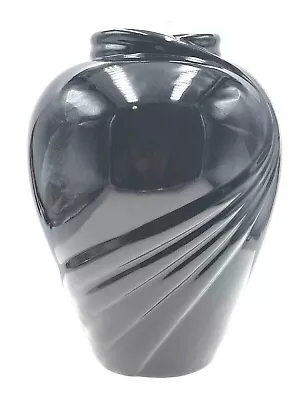 Vintage Haeger Black Swirl Ceramic Vase H919. • $19.95
