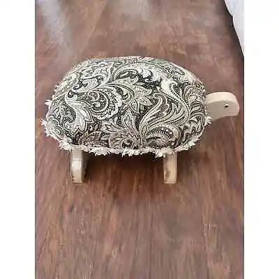 Vintage Hand Crafted Turtle Footstool Upholstered Nice Condition Vintage Piece • $56