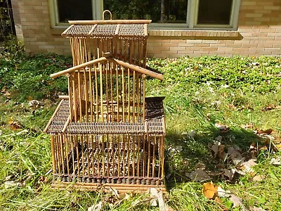 $149.95 • Buy Vintage Asian Pagoda Stile Wooden Bird Cage