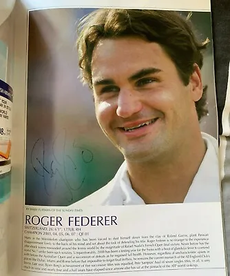 £300 • Buy Roger Federer Hand-Signed Official 2008 Wimbledon Programme Tennis Autograph