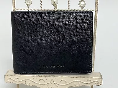 Michael Kors Cooper Men's  Black PVC MK Leather Billfold Cardcasepasscase • $12