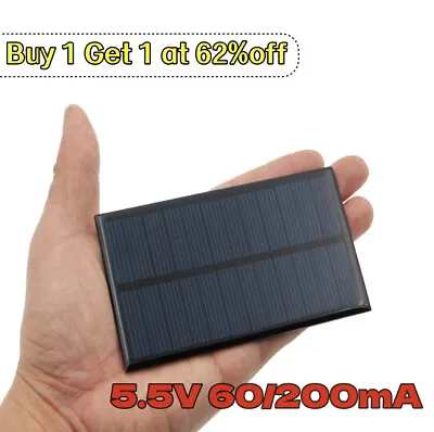 Poly Mini Solar Cell Panel Module DIY For Phone Charger 5.5V 60/200mA 110mmx60mm • £3.44