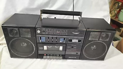 Vintage Boombox Ghetto Blaster Sanyo C12 Tape Radio Vintage Sanyo - Works - AF • $149.50