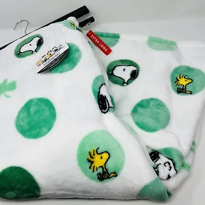 PEANUTS Throw Blanket 60 X70” Snoopy Woodstock St. Patrick’s Day Irish Clovers • $41.64