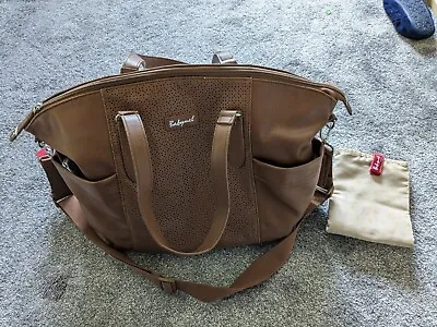 Babymel Faux Leather Brown Changing Bag And Mat • £15.99
