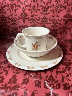 $20 • Buy Vintage Royal Doulton Bunnykins 3 Piece Children’s Set Plate Bowl And Cup
