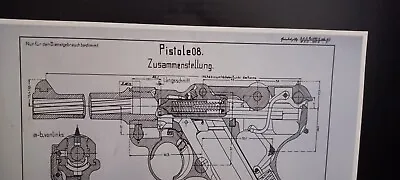 Luger P08 German Engineering Drawings 8x10 Laser Printed Suitable For Framing • $10