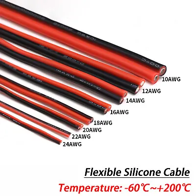 Super Flexible Twin Core Flexible Silicone Cable 8awg-26awg Wire 1/2/3/4/5/10m • $3.36