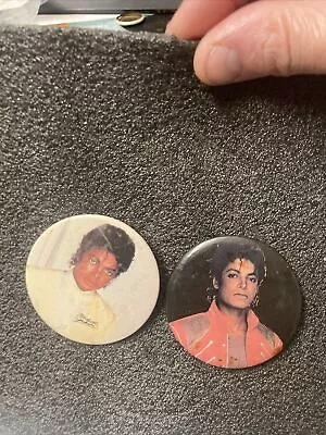 2 USED Vintage 1980's 2.25  Michael Jackson  Pins/buttons. Nice Lot- Look! DEAL! • $14.85