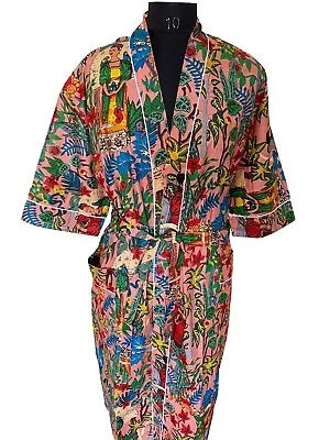 $49.49 • Buy Frida Kahlo Floral Printed Cotton Kimono Indian Tunic Summer Dress Nightwear
