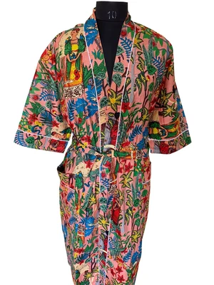 $49.49 • Buy Frida Kahlo Floral Printed Cotton Kimono Indian Tunic Summer Dress Nightwear