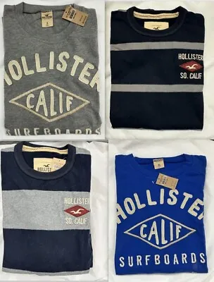 NWT HOLLISTER Classic Logo Graphic Men Long Sleeve T Shirt Tee By Abercrombi​e • $19.99