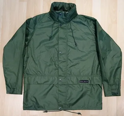 PETER STORM VINTAGE Green Full Zip/Snap Hooded CAGOULE Sz M P2P 25  READ DESC. • £29.98