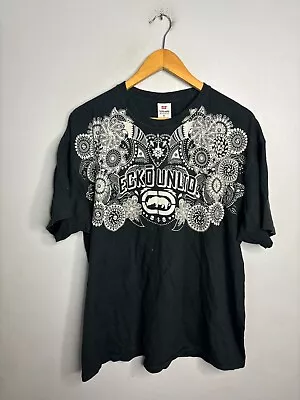 Vintage Y2K Ecko Unltd Tee T-shirt Rhino Crew S/S Men's Size XL Black 390 • $15.99