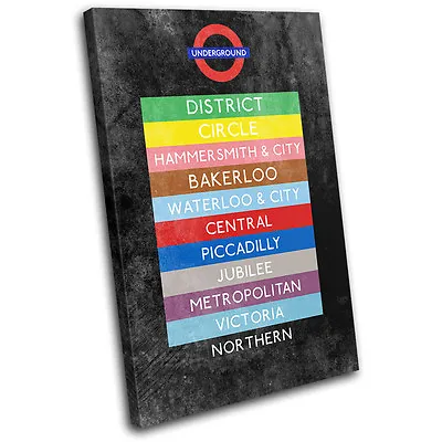 London Underground Station Urban SINGLE CANVAS WALL ART Picture Print • £34.99