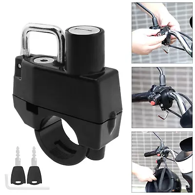 Motorcycle Helmet Lock Handlebar 22mm-25mm Anti-theft Security Motorbike 2 Keys • $9.78