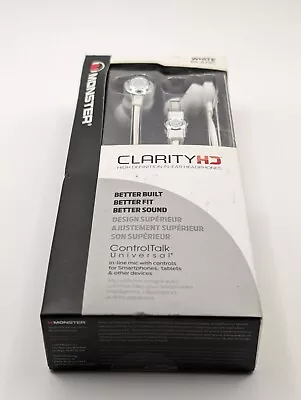 Monster Clarity HD High Definition In Ear Headphones White • $13.50